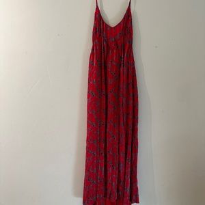 Anthropologie Maple red floral halter dress